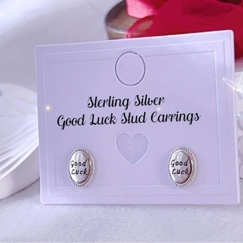 Sterling Silver Good Luck stud earrings